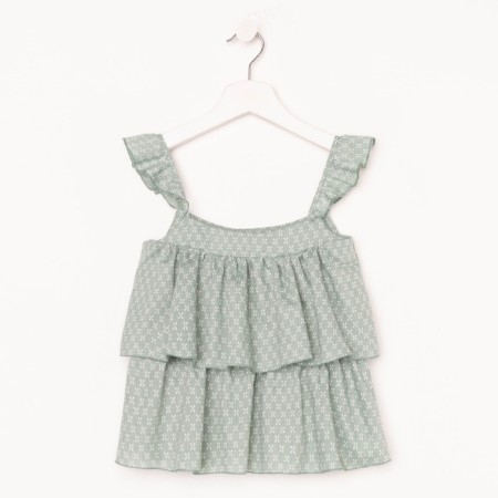 Топ для девочки MINAKU: Cotton Collection цвет оливковый, рост 122-3