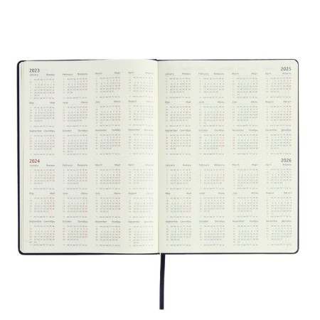 The weekly dated 2024, A4, 64 sheets, Devente.emblem, a solid cover of artificial leather with foam, lies, cream block 70 g/m2, blue-4