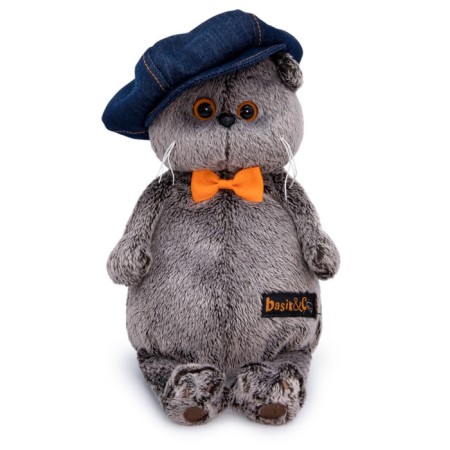Soft toy "Basik in jeans cap", 22 cm-4