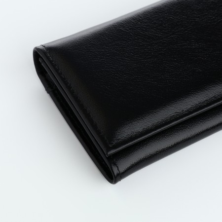 Women's wallet on the button, Textura, black color-6