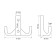 Furniture hook Cappio Bobolink, two -rod, gold