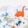 Dinosauric diaplane diaper, flannel 170 g/m, cotton 100%, height 62