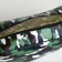 Cosmetic bag with zipper, green color/camouflage