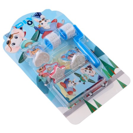 Printing color "animals", set of 3 pcs., Film-flip with 2 nozzles, stamp pillow-5