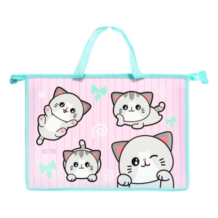 Folder with A4 handles, 335 x 235 x 55 mm, plastic, pens, calligrata "cats"