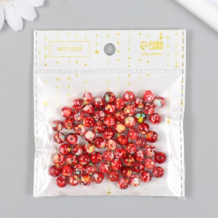 Beads for creativity plastic "Marble. Terracott" d = 0.8 cm set 20 g-3