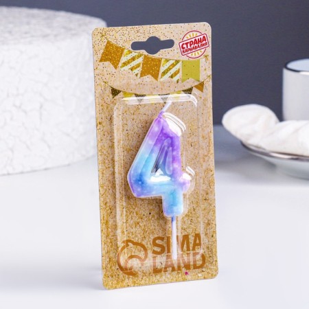 Candle in the cake on the skewer "Galaxy", the number 4, 5.5 cm-1