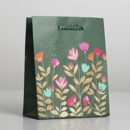 Gift package laminated, packaging, "flowers", s 12 x 15 x 5.5 cm-1