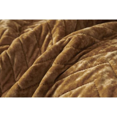 A set with a blanket "Fernand", size 240x260 cm, 50x70 cm - 2 pcs, mustard color-1