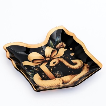 Plates in the form of a gift "Golden Snake", 15.1 x 17.3 cm-1