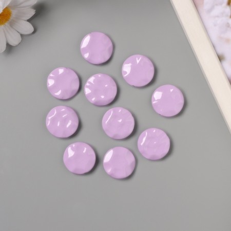 Acrylic beads "Flat crumpled circle" Lilac 2.5x2.5x0.6 cm-1