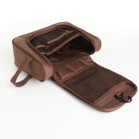 Cosmeticis-mester with zipper, brown color-2