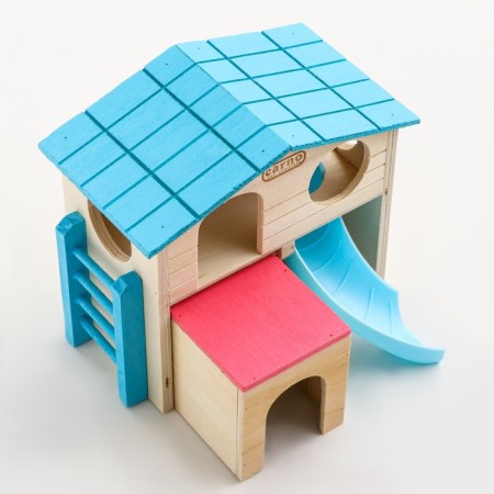 Home for rodents with a slide, wood 17.2 x 15.8 x 16.2 cm-3