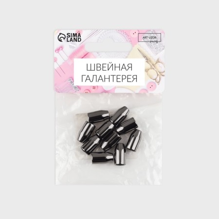 Tip for a cord, d = 3 mm, 14 × 7 mm, 10 pcs, black nickel color-3