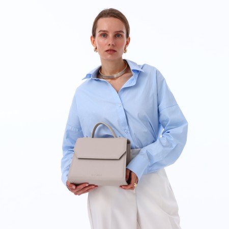 Women's bag Textura, messenger, medium size, beige color-1