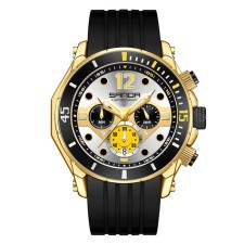 Watch of wrist, d-5.1 cm, waterproof, chronograph, silicone strap, luminous