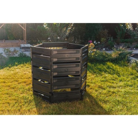 Plastic composter, 800 l, 125 × 105 × 84 cm, black-9