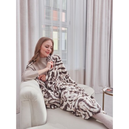 Siberian Tiger blanket, size 200x220 cm, brown color-4