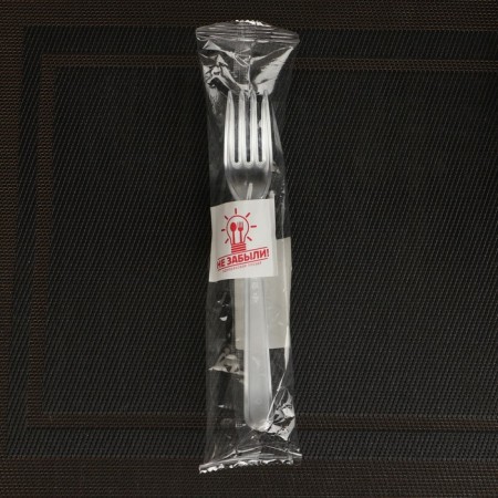 Plastic disposable plug "premium", 18 cm, transparent color, set of 6 pcs/units.-4
