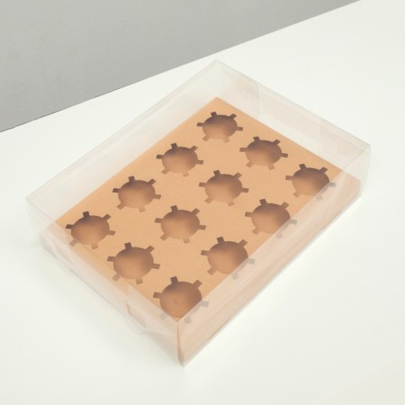 Box for 12 cupcakes, craft, 34.7 × 26.3 × 10 cm-1