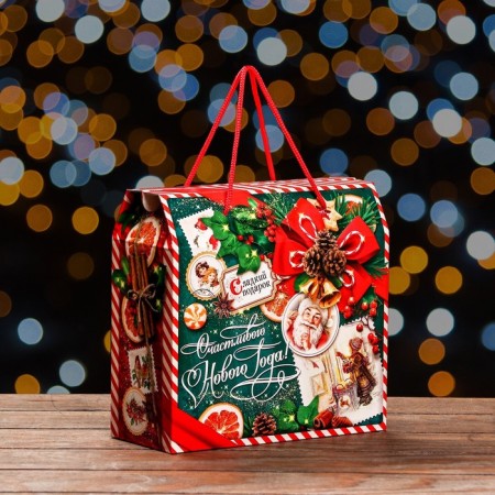 Gift Folding Box "Emerald Vintage" 23 x 10 x 22 cm