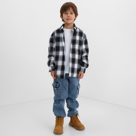 A shirt for a boy in a cage KAFTAN, p. 32 (110-116 cm)-1