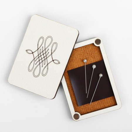 Magnetic needle "Ornament No. 1", 8 × 5.5 cm, beige color-3