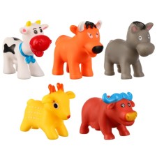 A set of rubber toys for the bath 