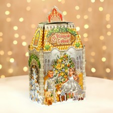 New Year. Gift box New Year's castle Small 