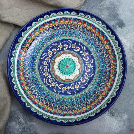 Largan Rishtan ceramics "Patterns", 42 cm, Blue Mix-4