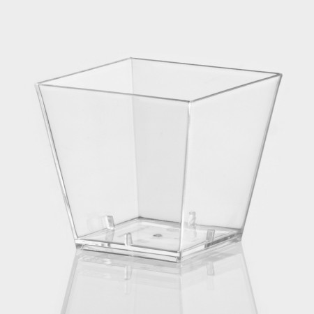 Plastic disposable form for buckshot "square", 60 ml, color transparent color-1