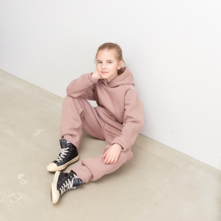 Худи для девочки MINAKU: Basic Line KIDS, цвет тёмно-бежевый, рост 158-2