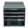 File-cabinet 4-sectoral Istanm, gray case, black trays