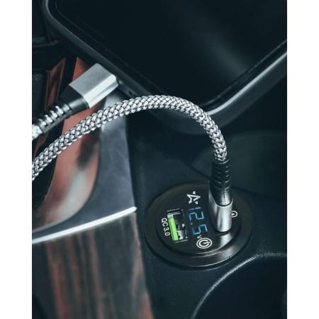 USB ROSET ARD AIRLINE, moisture -proof, with 2 ports and voltmeter, 5V, Qc3.0+Qc3.0 98281-2