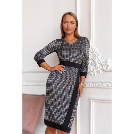 Women's dress, size 44, black color, white 5574-4