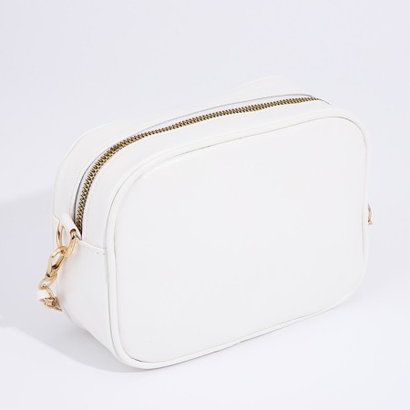 Bag Cross-Bodi with a zipper, white color-1