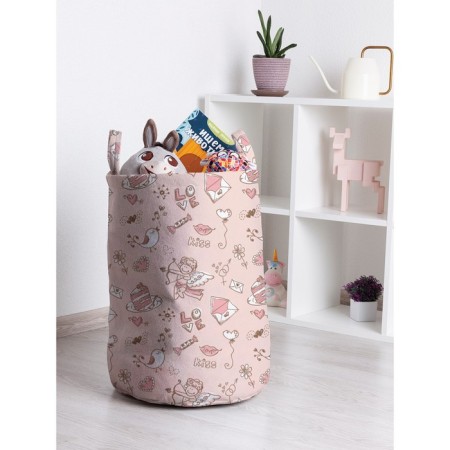 Basket for toys "Cupid and bird, size 35x50 cm
