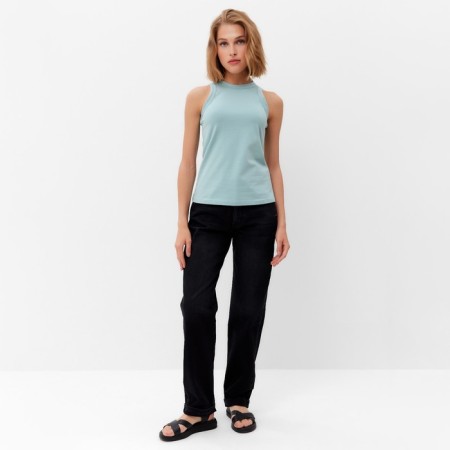 T-shirt female Minaku: Basic Line Color Green Aqua, Rr. 44-1