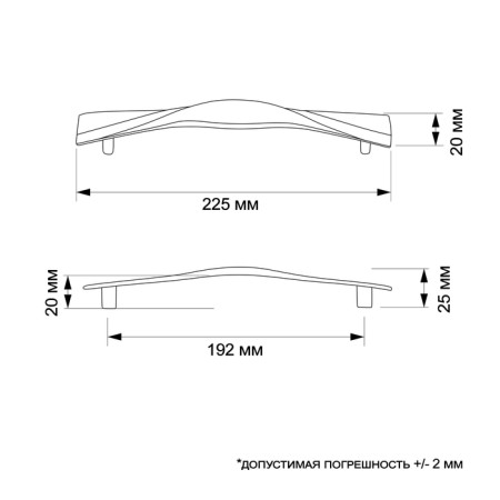 Tundra bracket handle, m/o 192 mm, silver color-5