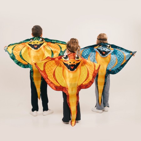 New Year! Carnival set "Cool snake", cape, mask, red color-5