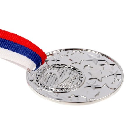 Prize medal 058 diam 5 cm. 2 place. Color ser. With a ribbon-3