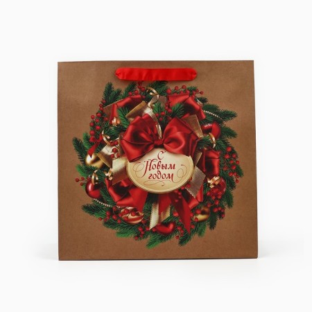 Craft square “New Year's Wreath”, 30 x 30 x 12 cm, New Year-2