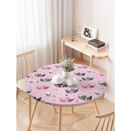 Tables on the table “Flower slots”, round, oxford, elastic band, size 120x120 cm, diameter 75-100 cm-2