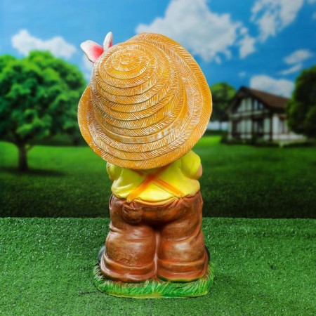 Garden figure "Boy with flowers" 20x25x46cm-5