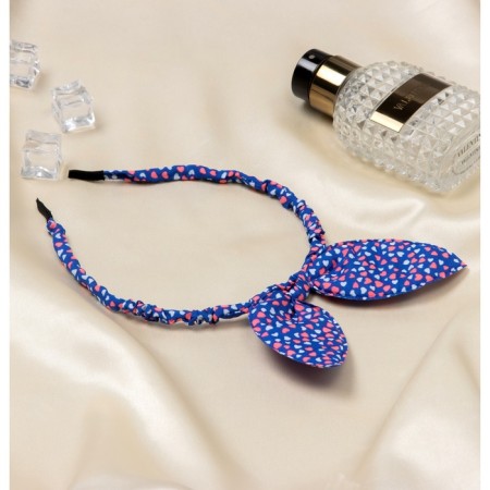 Hair cap "Funny ears" hearts, blue