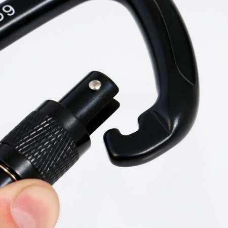 Carabiner with a clutch, 11x7 cm, 26 kn, black-4