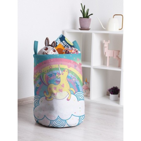 Basket for toys "Rainbow unicorn, size 35x50 cm