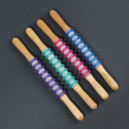 Massage "Skating", universal, 37.5 × 4 cm, 9 wheels with spikes, color mix-7