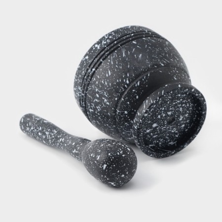 Stupa with pestle of the share "black marble", plastic, diameter 10 cm-4