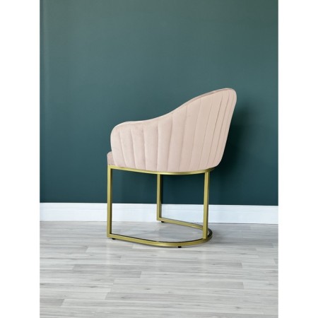 SHELL chair, 56 × 63 × 83 cm, cream color, gold frame-1